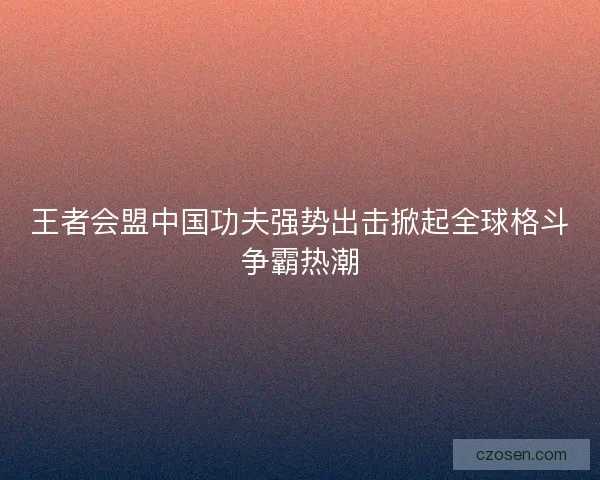 王者会盟中国功夫强势出击掀起全球格斗争霸热潮