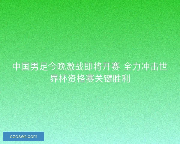 中国男足今晚激战即将开赛 全力冲击世界杯资格赛关键胜利