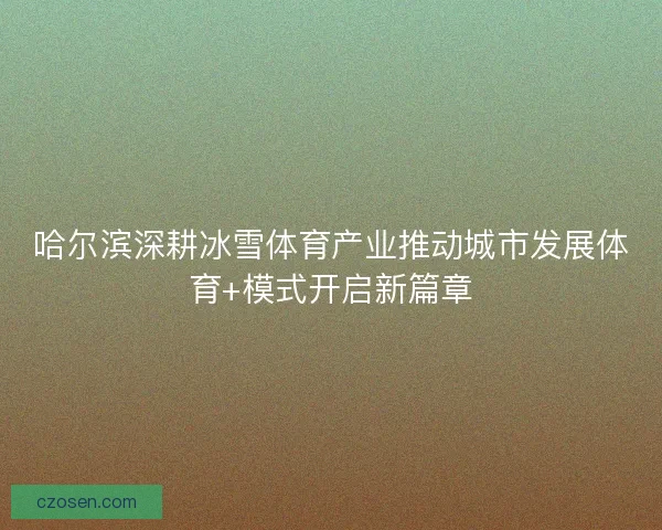 哈尔滨深耕冰雪体育产业推动城市发展体育+模式开启新篇章